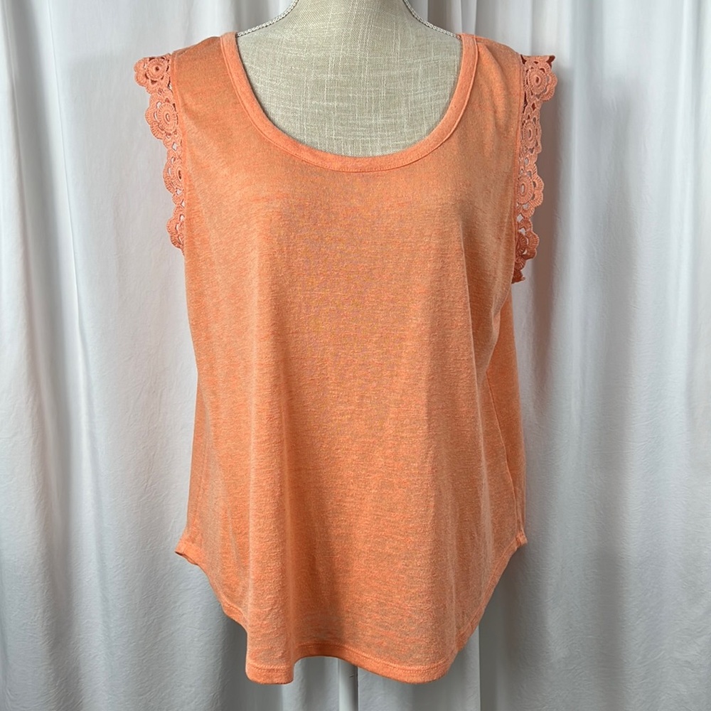 Lauren Conrad XL Orange Sleeveless Blouse